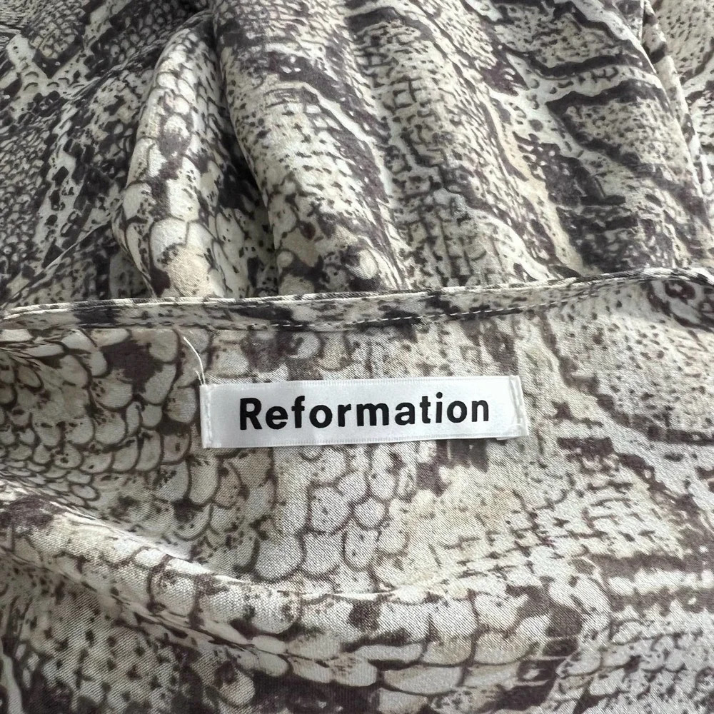 Reformation‎ Jaz Python Snake Print Wrap Midi Dre… - image 11
